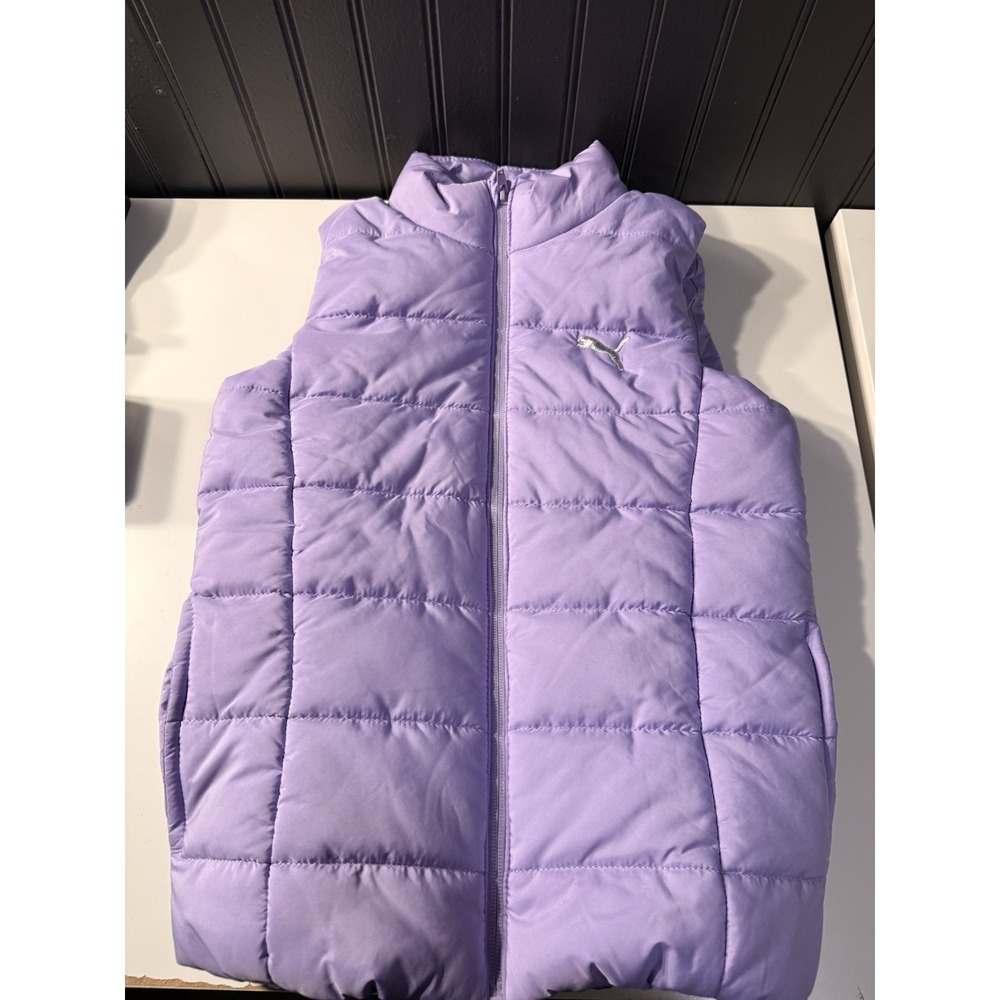 Puma Vest Womens Medium Pink Purple Puffer Colorblock Winter Quilted Lightweight